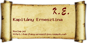 Kapitány Ernesztina névjegykártya